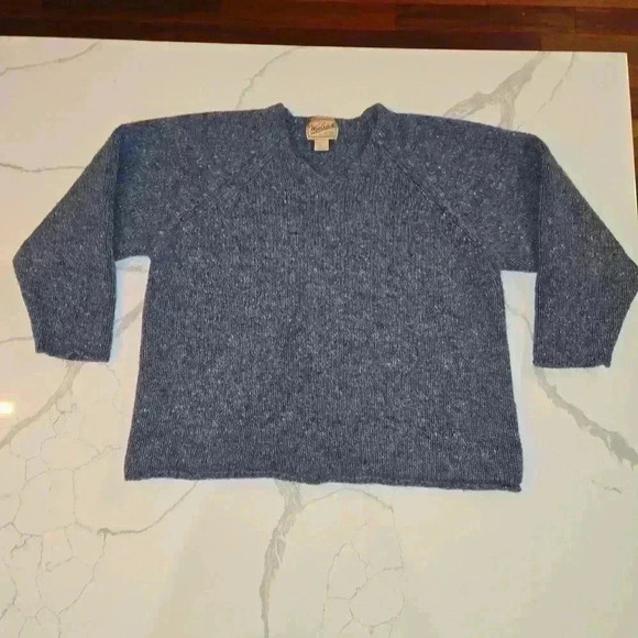 Woolrich V-Neck Long Sleeve Wool Sweater Blue Womens Size Medium - Picture 1 of 8